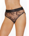 Coquette Pleasure Collection Mesh Lace and Rose Gold Metal Chain Panty Black-Rebel Romance