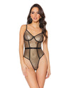 Coquette Holiday Metallic Fishnet Teddy w/Underwire Cups Black/Gold