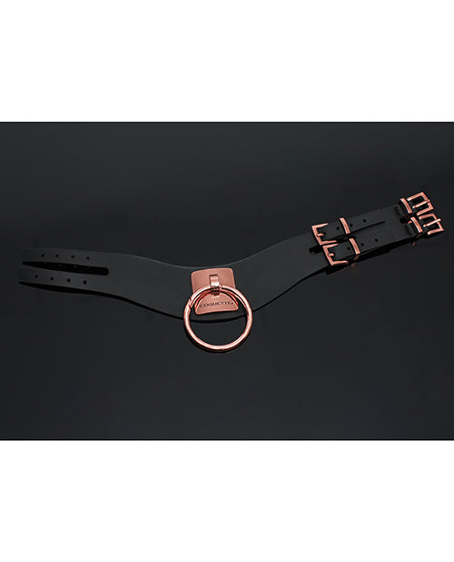 Coquette Pleasure Collection Adjustable Collar Black/Rose Gold