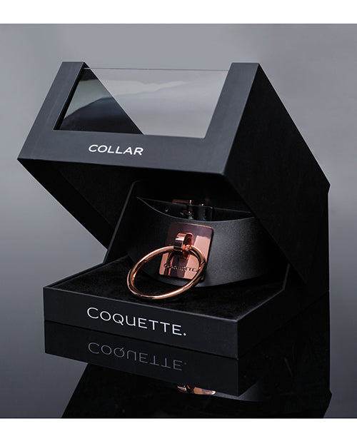 Coquette Pleasure Collection Adjustable Collar Black/Rose Gold