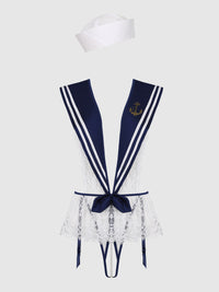 High Tied Sailor Crotchless Teddy with Hat Costume
