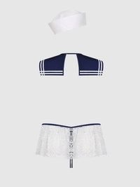 High Tied Sailor Crotchless Teddy with Hat Costume