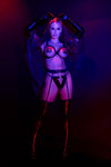 Coquette Darque Lace Trimmed Sheer Black Veil-Rebel Romance