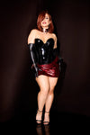 Coquette Darque Wet Look Red Leopard Skirt-Rebel Romance