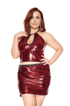 Coquette Darque Wet Look Red Leopard Skirt-Rebel Romance