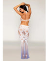 Dreamgirl Deep Plunge Halter Seamless Bodystocking Gown White/Lavender