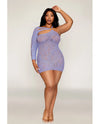 Dreamgirl Queen Asymmetrical One Shoulder Seamless Lace Chemise Lavender-Rebel Romance