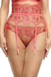 Dita Von Teese Evelina High Waisted Suspender Belt Blood Orange