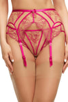 Dita Von Teese Femmoiselle Sheer Suspender Belt Pomegranate