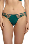 Dita Von Teese Julie's Roses Satin Bikini Panty Deep Teal