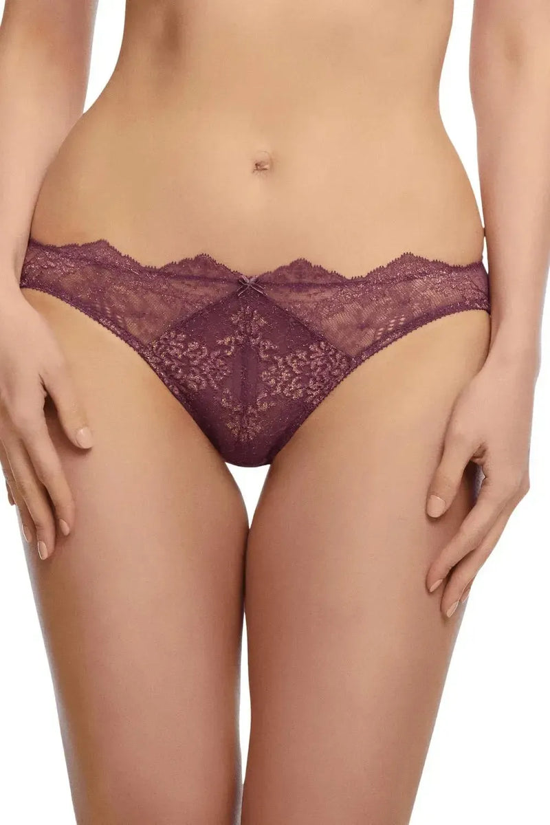 Dita Von Teese Lurex Lace Bikini Panty Amethyst