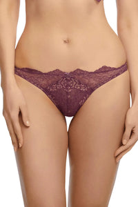 Dita Von Teese Lurex Lace G-String Panty Amethyst