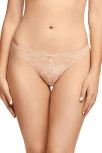 Dita Von Teese Lurex Lace G-String Panty Vintage Peach