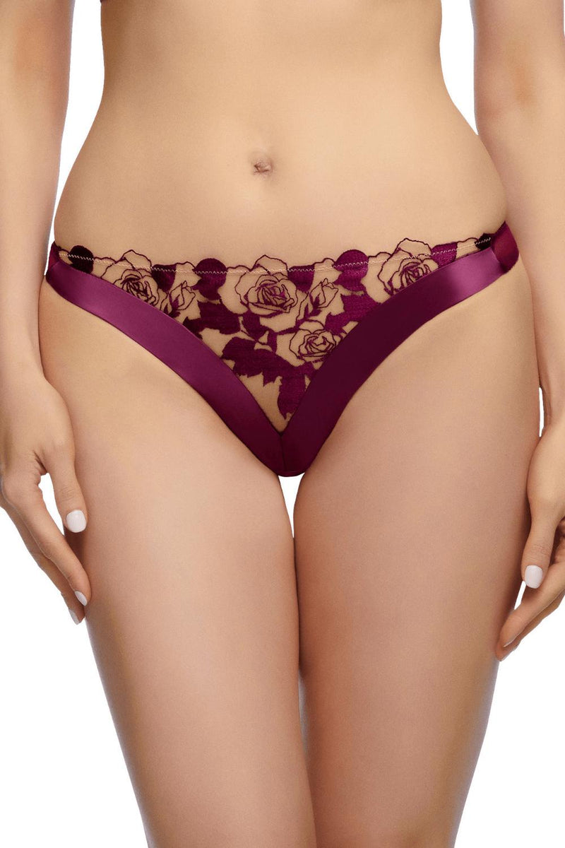 Dita Von Teese Rosabelle Sheer G-String Panty Dark Cherry