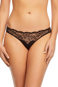 Dita Von Teese Tryst Leavers Lace Sheer Bikini Panty Black