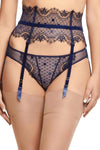 Dita Von Teese Vedette High Waisted Suspender Belt Navy
