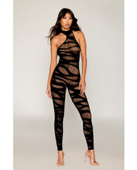 Dreamgirl Asymmetrical Knitted Bodystocking w/Slash Design