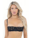 Escante Lace Bra w/Underwire Boning Open Cups Black