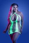 Fantasy Glow Queen Synthesize Keyhole Body Dress Neon Green