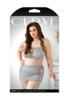 Fantasy Lingerie Queen Plus Layne Bralette Gartered Bra Set Gray-Rebel Romance