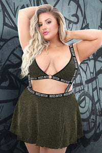 Fantasy Lingerie Queen Vibes BO$$ B*tch Suspender Skirt-Rebel Romance