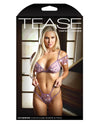 Fantasy Lingerie Tease Jacqueline Embroidered Floral Bralette & Caged Panty Lila-Rebel Romance