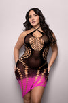 Fantasy Lingerie Vixen Ready Or Not Ombré Halter Dress Black/Pink Queen
