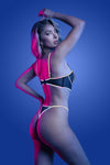 Glow Black Light Solar Flare Bra & Panty Set