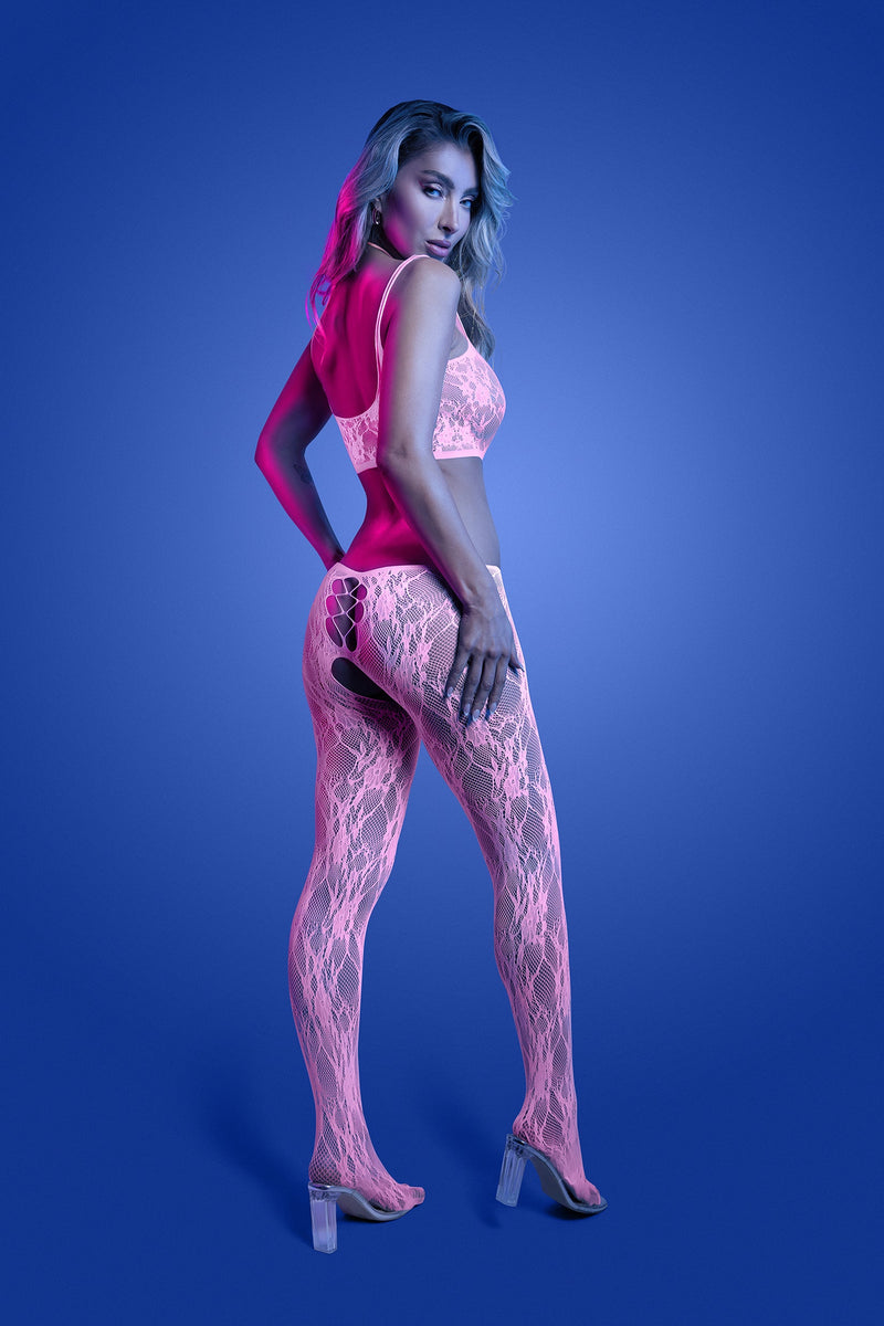 Glow Black Light Equilibrium Crotchless Bodystocking