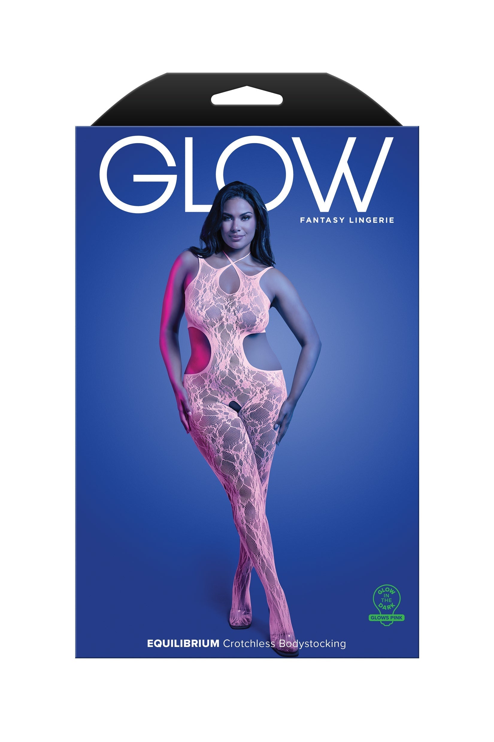 Fantasy Lingerie Glow Black Light Equilibrium Crotchless Bodystocking