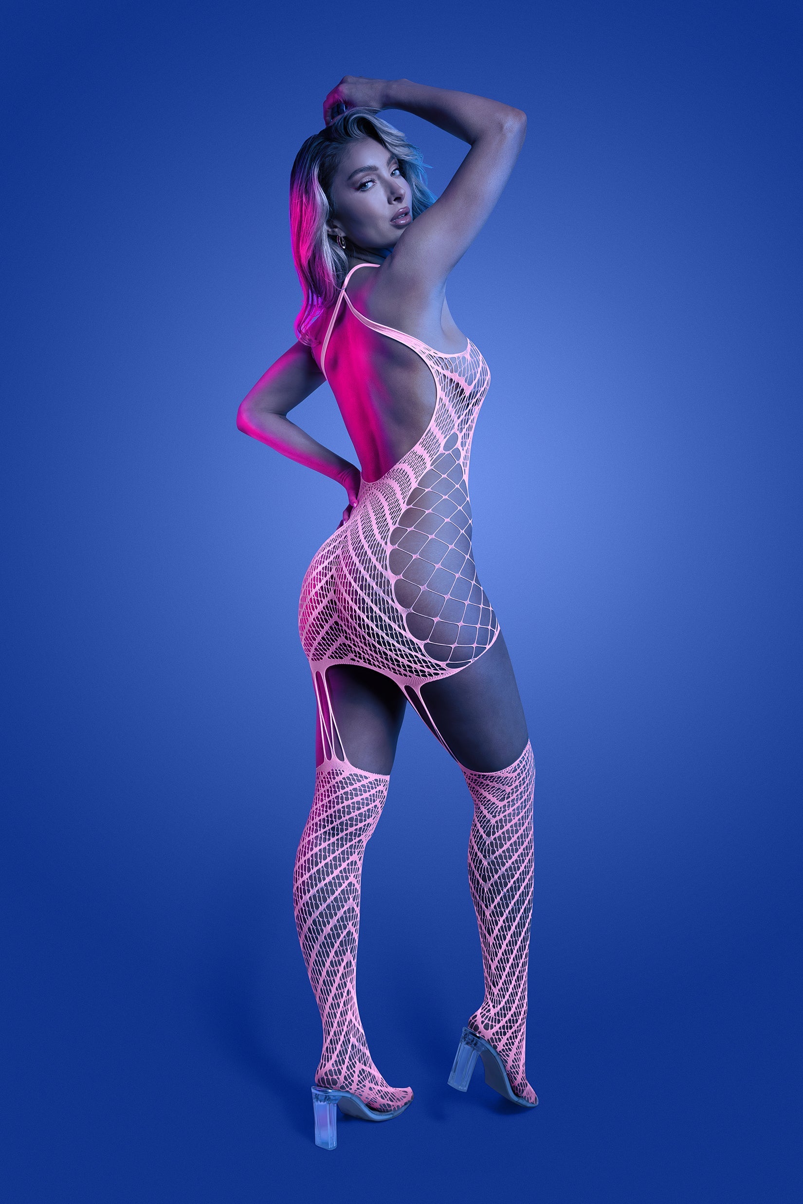 Glow Black Light Metamorphic Bodystocking Dress