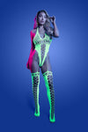Glow Black Light Paradigm Teddy Bodystocking