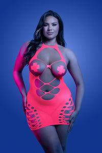 Fantasy Lingerie Glow Black Light Aphrodisiac Dress & Pasties