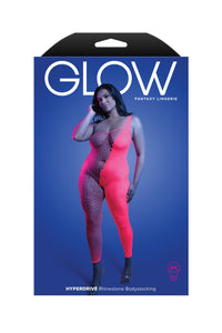 Glow Black Light Hyperdrive Rhinestone Bodystocking Queen