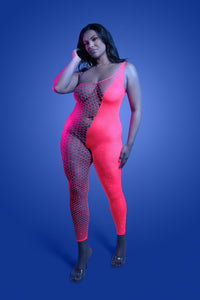 Glow Black Light Hyperdrive Rhinestone Bodystocking Queen