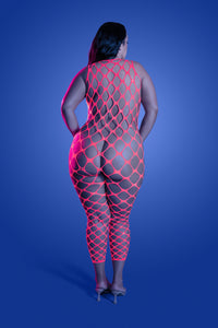 Queen Glow Want It All Reversible Rhinestone Bodystocking & Pasti