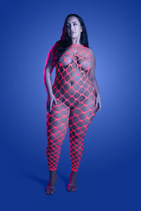 Queen Glow Want It All Reversible Rhinestone Bodystocking & Pasti
