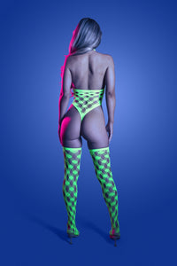 Glow Adrenaline Rhinestone Teddy & Stockings