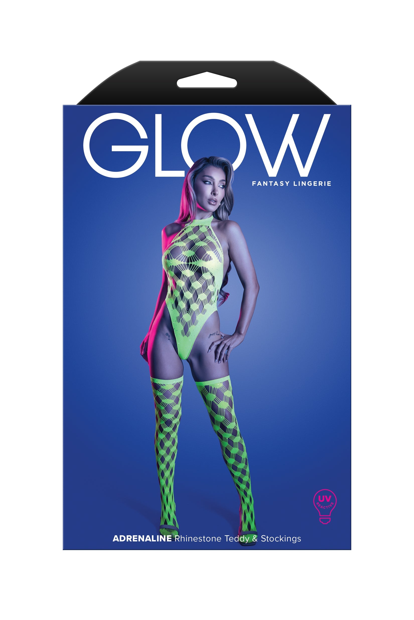 Glow Adrenaline Rhinestone Teddy & Stockings