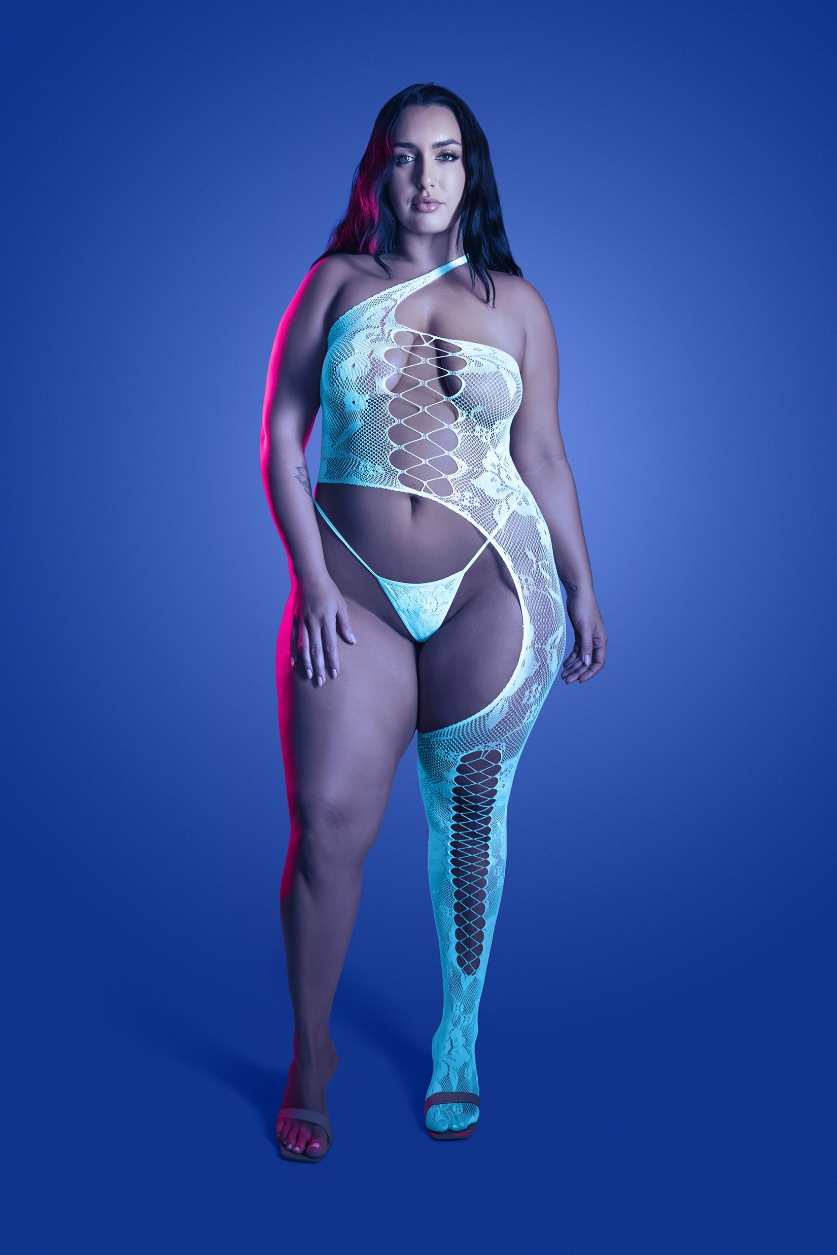 Queen Glow Lights Get Low Bodystocking & Panty