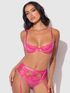 Harlow Lace Underwire Bra Set Fuchsia Purple