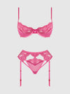 Harlow Lace Underwire Bra Set Fuchsia Purple