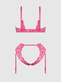 Harlow Lace Underwire Bra Set Fuchsia Purple