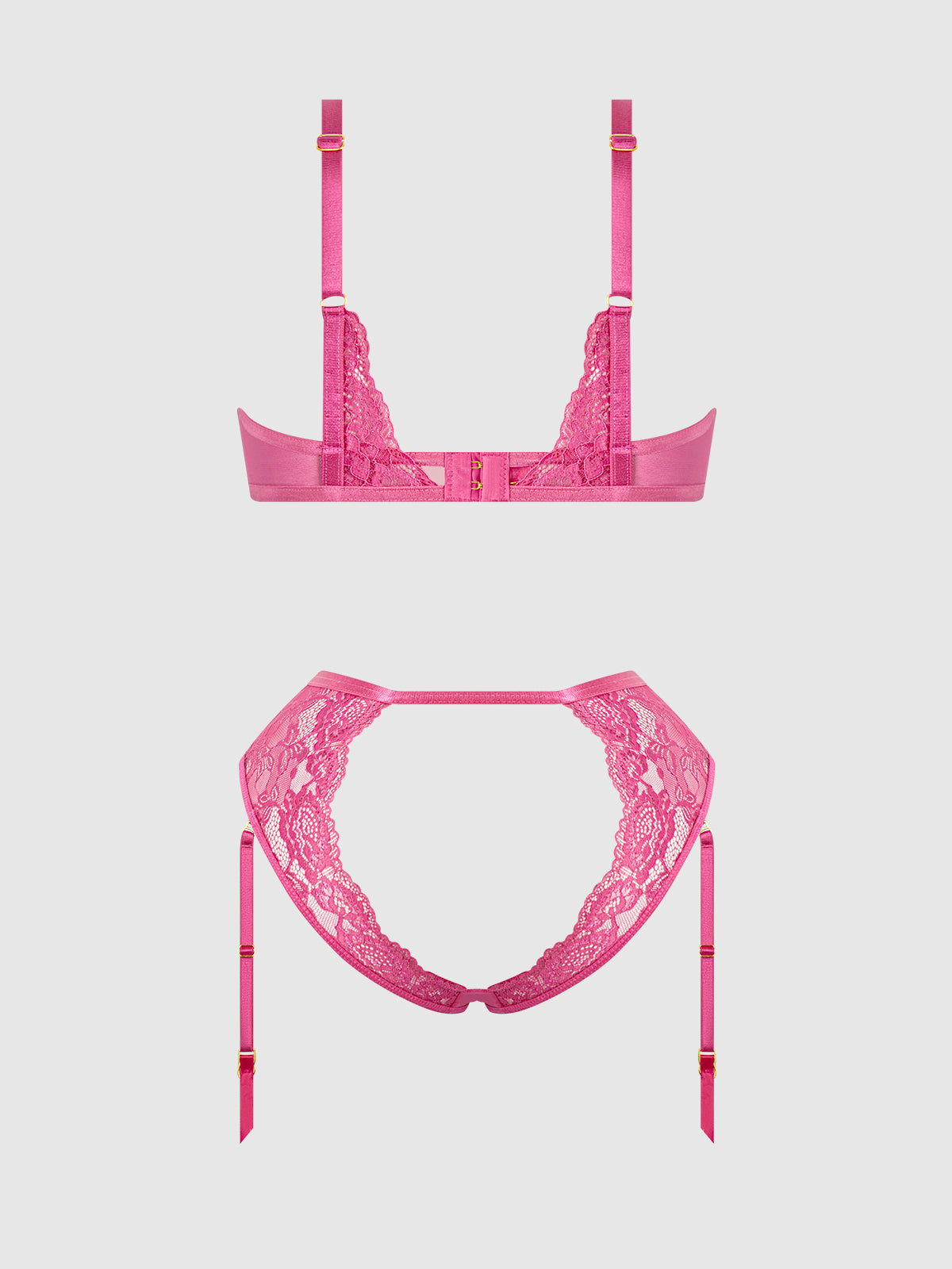 Harlow Lace Underwire Bra Set Fuchsia Purple