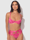 Harlow Lace Underwire Bra Set Fuchsia Purple