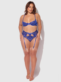 Harlow Lace Underwire Bra Set Surf the Web Blue