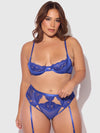 Harlow Lace Underwire Bra Set Surf the Web Blue