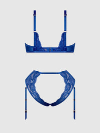 Harlow Lace Underwire Bra Set Fuchsia Purple