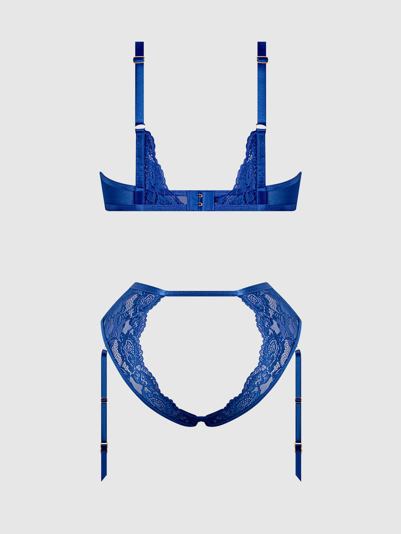 Harlow Lace Underwire Bra Set Fuchsia Purple