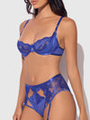 Harlow Lace Underwire Bra Set Surf the Web Blue